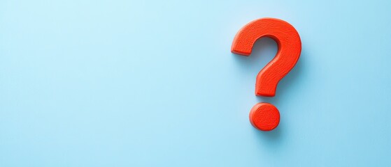 Red Question Mark on Light Blue Background