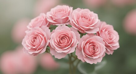 Obraz premium Close-Up of Delicate Pink Rose Blossoms