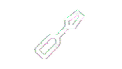 Icon screwdriver is distorted. Glitch. Noise, chromatic aberration, geometric distortion
