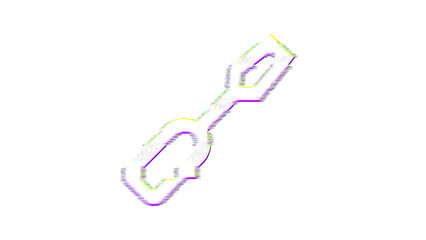 Icon screwdriver is distorted. Glitch. Noise, chromatic aberration, geometric distortion