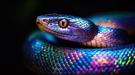 Obraz premium Close-Up of a Vibrant Snake