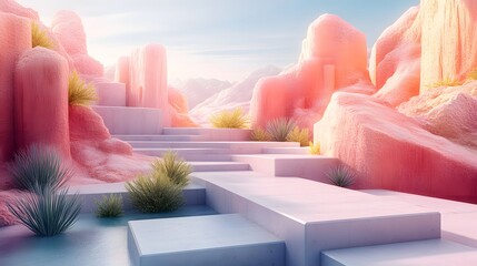 Minimalist Isometric Geometric Landscape