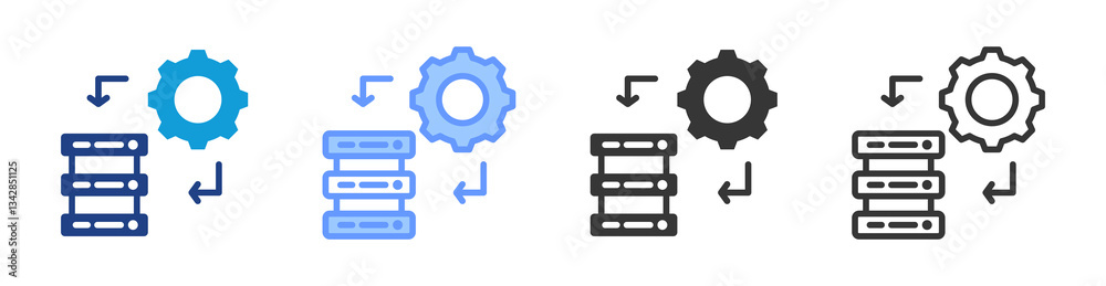 Poster Data System icon set multiple style collection