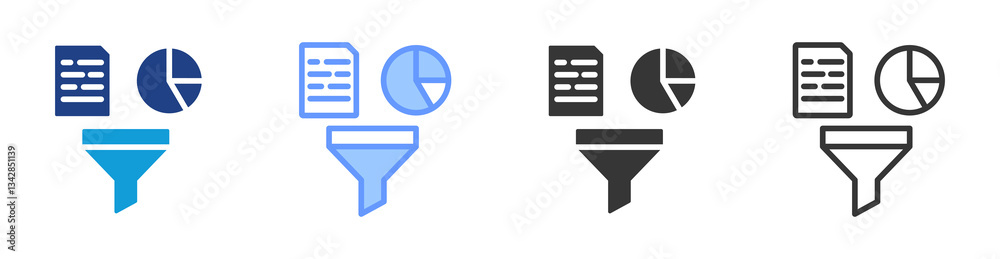 Poster Data Tool icon set multiple style collection