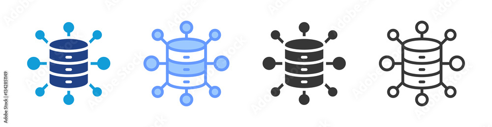Poster Database Framework icon set multiple style collection