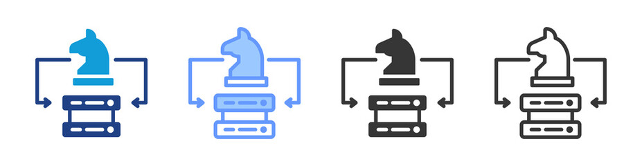 Fototapeta premium Database Strategy icon set multiple style collection
