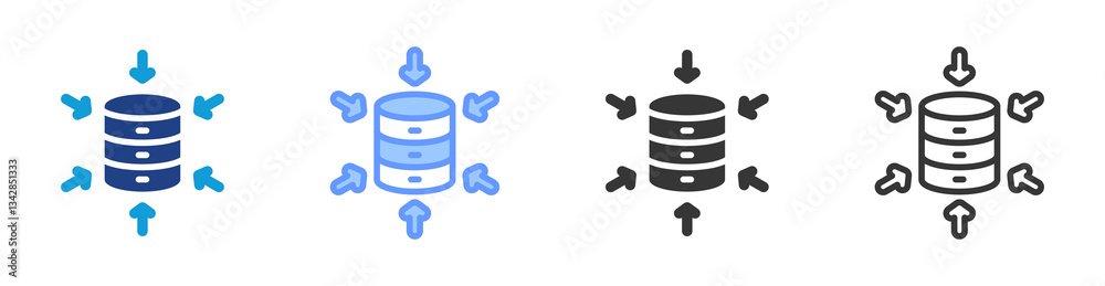 Poster Data Aggregation icon set multiple style collection
