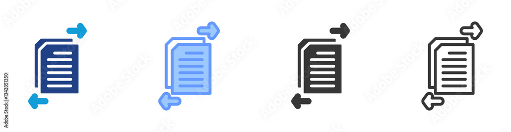 Aufkleber Data Transformation icon set multiple style collection
