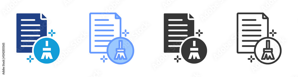 Aufkleber data cleaning icon set multiple style collection