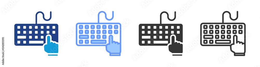 Poster Data Entry icon set multiple style collection