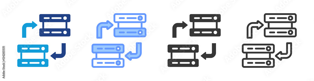 Aufkleber secondary data icon set multiple style collection