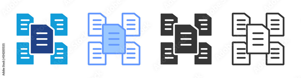 Aufkleber Raw Data icon set multiple style collection