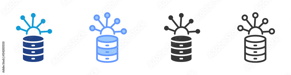 Aufkleber Data Points icon set multiple style collection