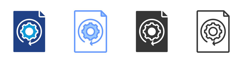 Data Retrieval icon set multiple style collection