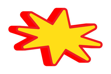 Red and yellow starburst stickers. Vector illustration