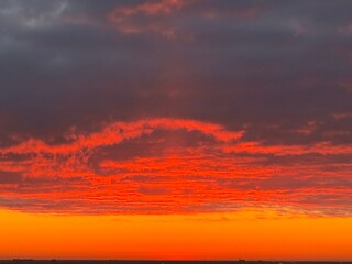 Beautiful sunrise early morning in spring, skyscape.