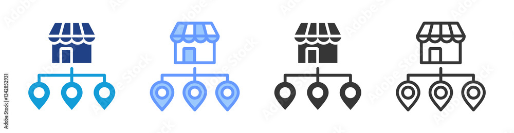 Poster franchise icon set multiple style collection