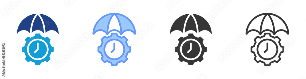 Poster Time Saving Management icon set multiple style collection