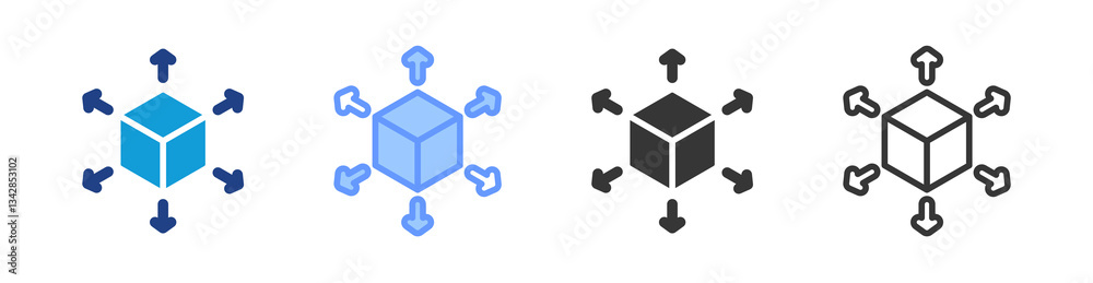 Aufkleber Scalability icon set multiple style collection