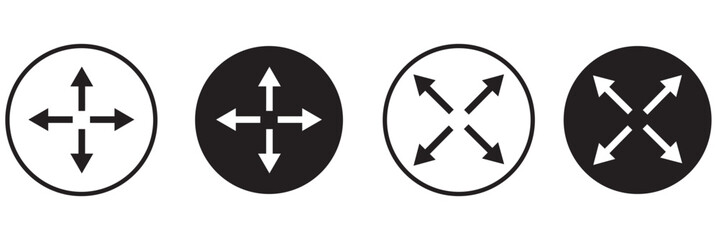 minimize icon rally compact size small scale arrows icons . shrink icon resize in arrows vector . 