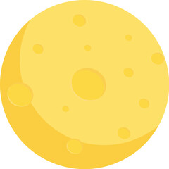 Cartoon Yellow Cheese Slice, Moon-Shaped, Holey Texture