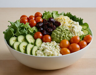 bowl of fresh vegetables and mashed potato
