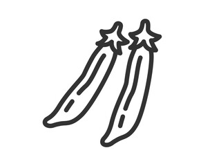 えんどう豆のアイコン（線画）のイラスト