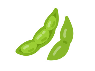 皮のついた、枝豆のアイコンのイラスト