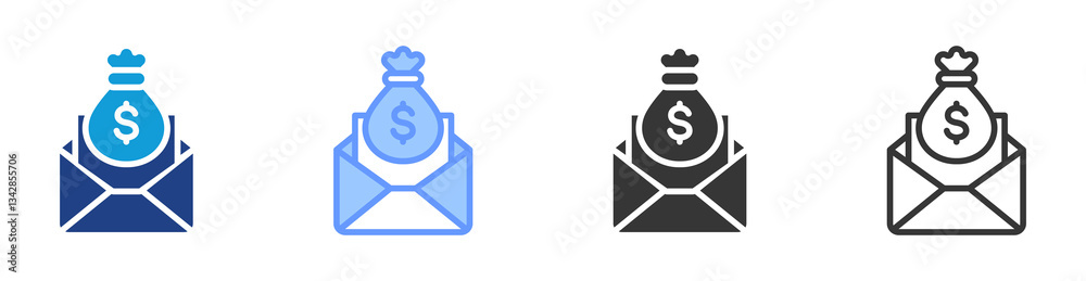 Aufkleber subvention icon set multiple style collection