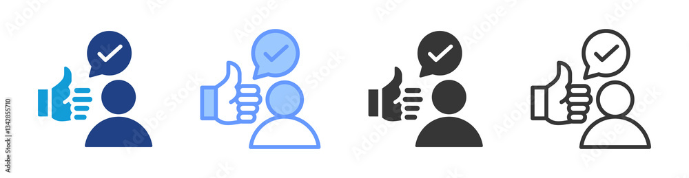 Poster endorse icon set multiple style collection