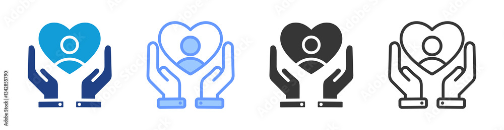 Aufkleber nurture icon set multiple style collection