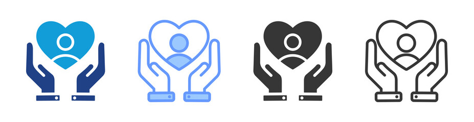 Nurture icon set multiple style collection