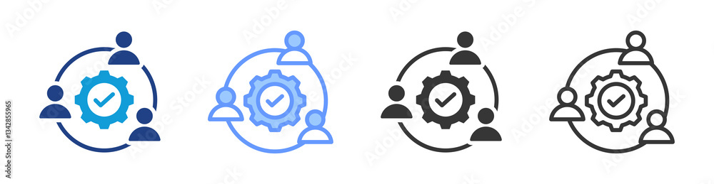 Aufkleber collaboration icon set multiple style collection