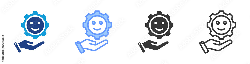 Poster facilitate icon set multiple style collection