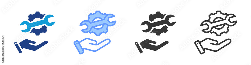 Poster Service icon set multiple style collection