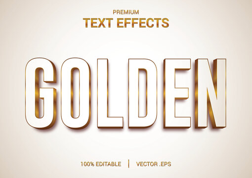 White 3D Editable Text Effect, Set Elegant white golden Abstract  text effect,