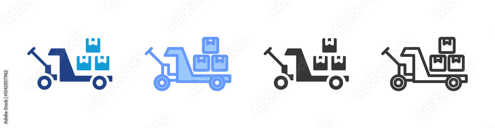 Aufkleber material handling icon set multiple style collection