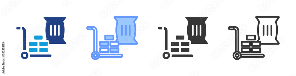 Poster Raw Material icon set multiple style collection