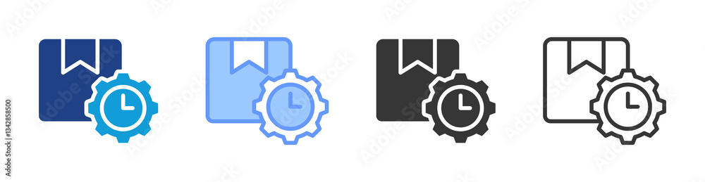 Poster Efficiency icon set multiple style collection