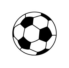 Fototapeta premium Classic Black and White Football with a Traditional Hexagonal Pattern, Sports, Soccer, and Team Competition