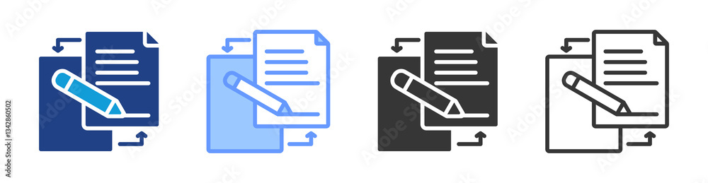 Poster Edit Document icon set multiple style collection