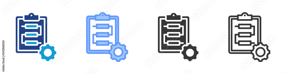 Poster Project Plan icon set multiple style collection