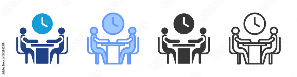 Aufkleber productivity meeting icon set multiple style collection