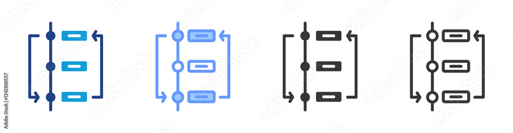 Poster Prioritize icon set multiple style collection