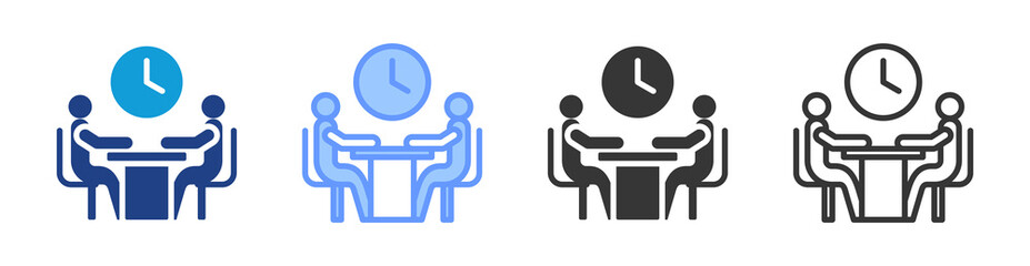 Productivity Meeting icon set multiple style collection