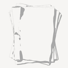 Blank White Paper Stack with Rolled Edge