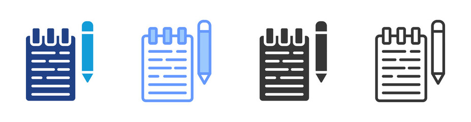 Notes icon set multiple style collection