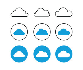 Obraz premium cloud icon set. cloud icon symbol png and vector illustration on transparent background.