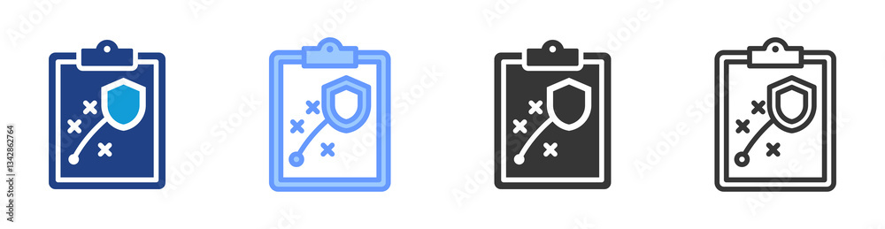Aufkleber reliability planning icon set multiple style collection