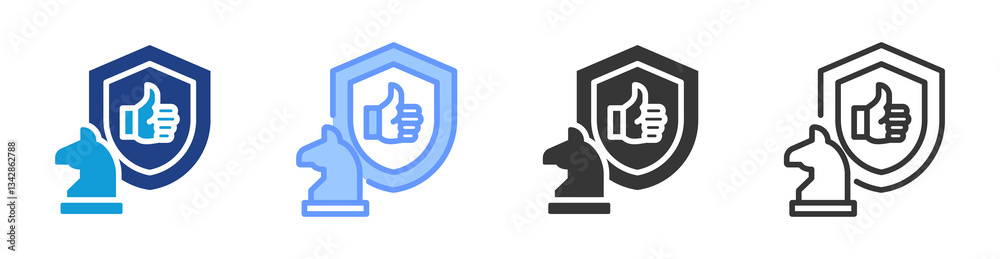 Poster Reliability Strategy icon set multiple style collection